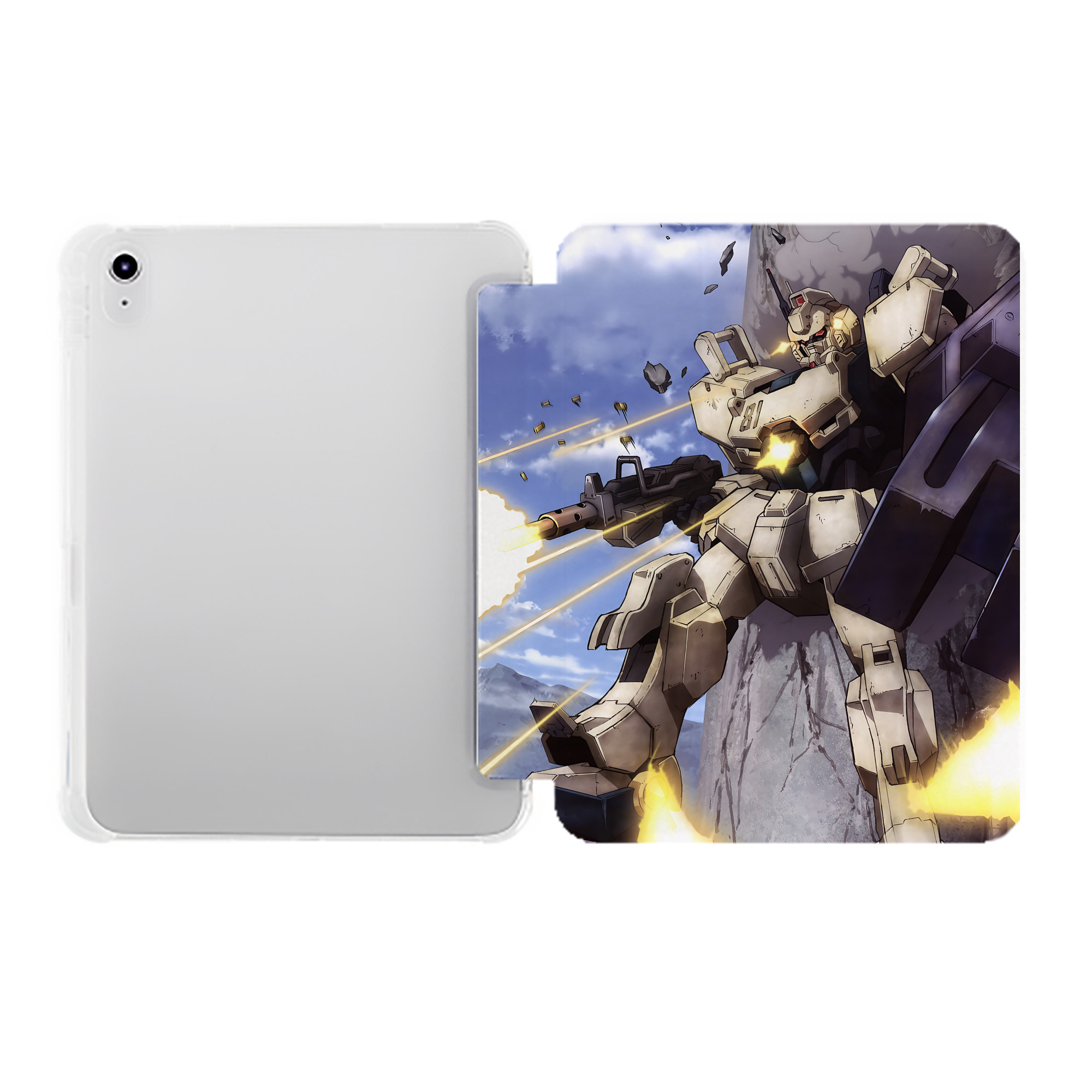 （画像用） 機動戦士ガンダム Mobile Suit Gundam IPad ケース ペン収納付き 三つ折りスタンド PUレザー×シリコン 対応機種9.5/10.5/10.9インチ